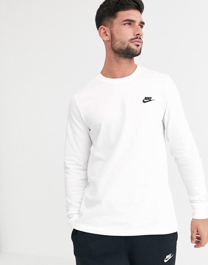 Nike Club Long Sleeve T-shirt In White