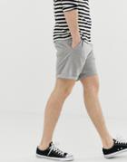 Jack & Jones Originals Drawstring Jersey Shorts In Light Gray