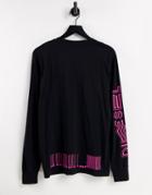 Diesel T-just Long Sleeve Top In Black