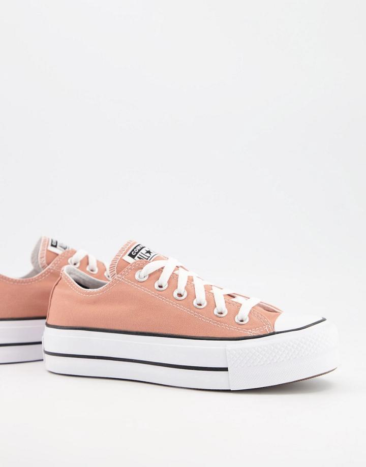 Converse Chuck Taylor All Star Ox Lift Sneakers In Rose Gold-orange