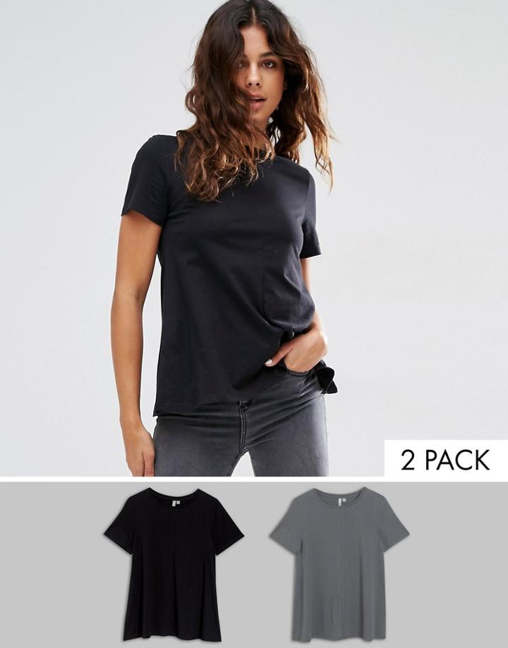 Asos Swing T-shirt 2 Pack - Black