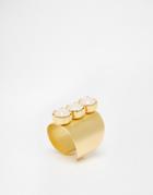 Rock 'n' Rose Cleo Crystal Armour Ring - Gold