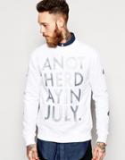 Han Sweatshirt With Embroidered Slogan - White