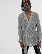Asos Design Regular Fit Wrap Gingham Check Shirt