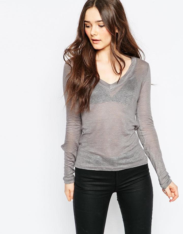 Vila V-neck T-shirt - Lgm