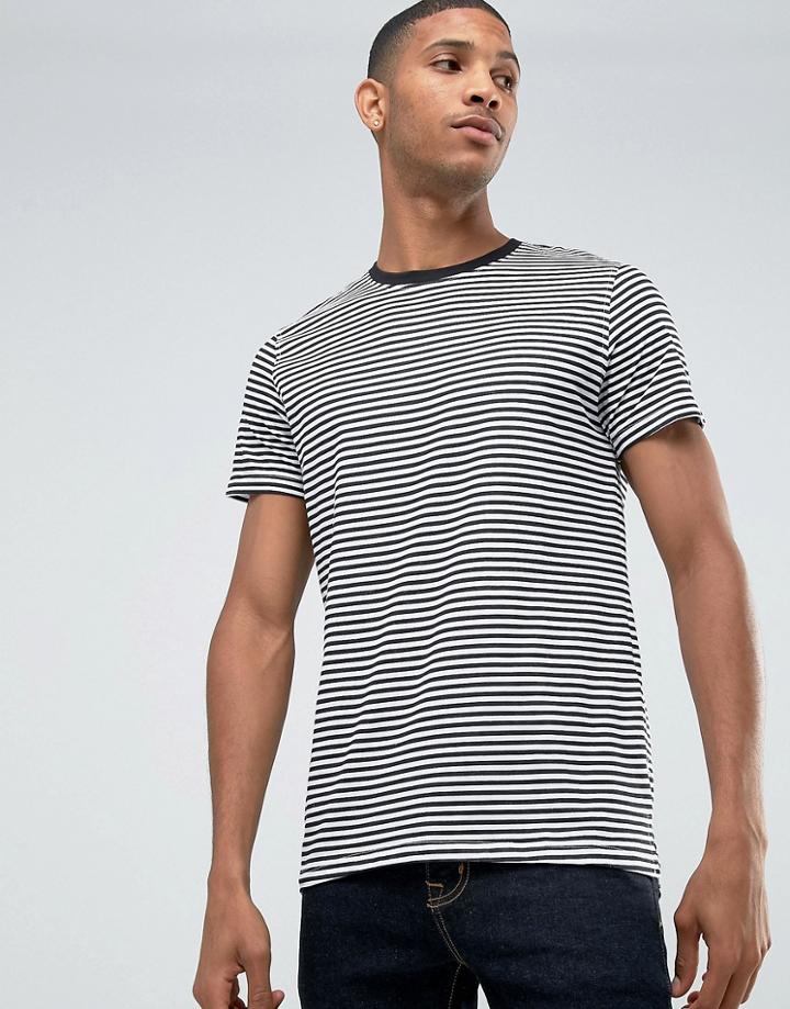 Jack & Jones Crew Neck Stripe T-shirt - White