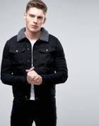 Another Influence 4 Pocket Jacket With Contrast Top Stitch - Black