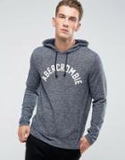 Abercrombie & Fitch Long Sleeve Top Hooded Front Logo In Navy - Navy