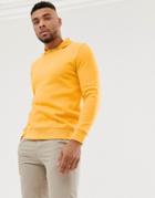Asos Design Sweatshirt With Polo Collar In Yellow - Yellow