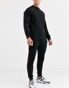 Another Influence Slim Fit Jogger With Red Piping-black