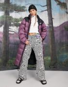 The Ragged Priest Relaxed Denim Jeans In Psychedelic Print-multi