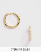 Galleria Armadoro Gold Plated 12.5mm Opal Pave Huggie Single Hoop