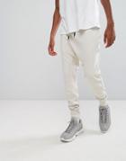 New Look Drop Crotch Paneled Jogger In Ecru - Cream