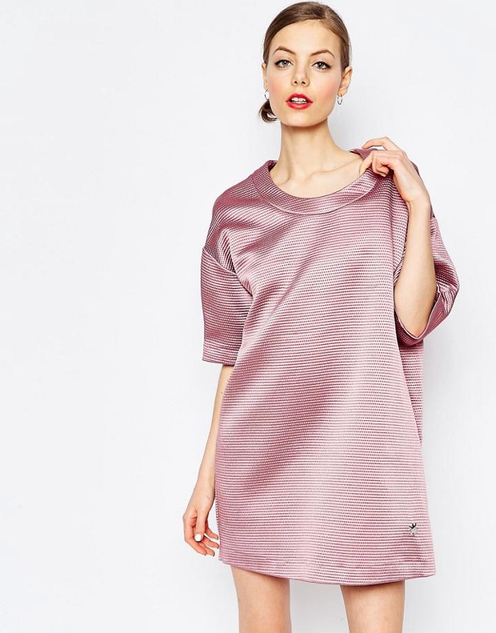 Love Moschino Metallic Textured Oversized Dress - Pink