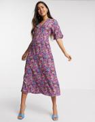 Y.a.s Midi Dress In Bright Floral Print-multi