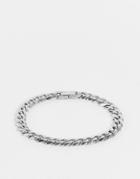 Asos Design Stainless Steel Chain Bracelet In Silver Tone