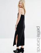 Vero Moda Petite T Bar Back Maxi Dress With Side Split - Black
