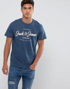 Jack And Jones Script Logo T-shirt - Blue