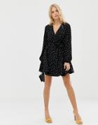 Liquorish Heart Print Skater Dress-black