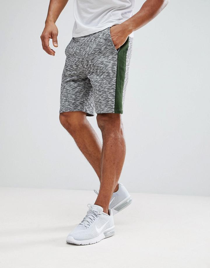 Asos Skinny Shorts With Slub Color Block - Gray