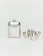 Kado Silver Flask And Shot Glasses - Multi