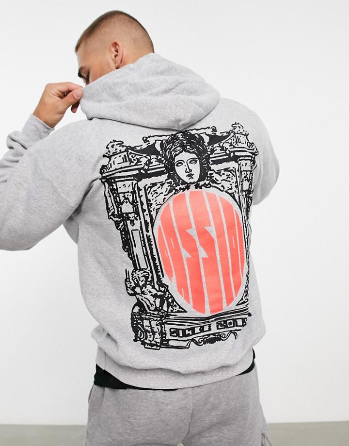 Hnr Ldn Back Print Hoodie In Gray