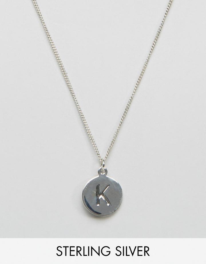 Fashionology Sterling Silver K Alphabet Necklace - Silver