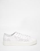 Adidas Originals Court Vantage White Perforated Sneakers - White