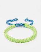 Jack & Jones Leather Neon Bracelet - Green