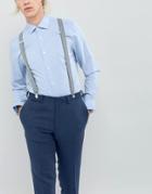 New Look Suspenders In Gray Stripe - Gray