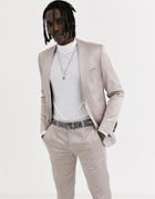 Twisted Tailor Super Skinny Suit Tuxedo Jacket In Champagne Sateen