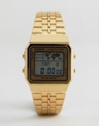 Casio Digital Map Watch In Gold A500wa-1df - Gold