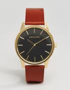 Unknown Classic Tan Leather Watch With Black Dial 39mm - Tan