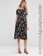 Asos Maternity Floral Midi Dress - Multi