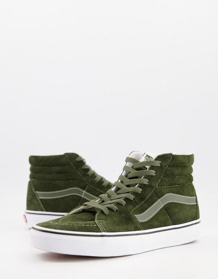 Vans Sk8-hi Suede Sneakers In Olive-green