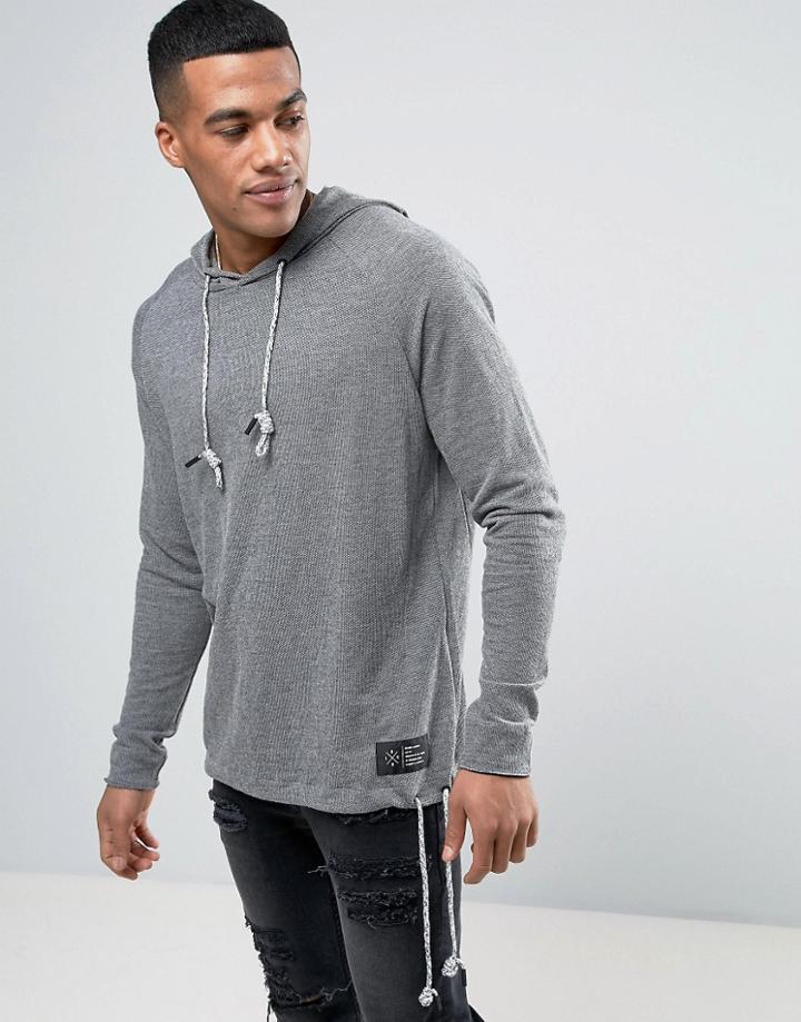 Religion Hoodie With Drawstring - Gray