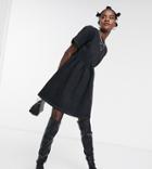 Collusion Smock Dress In Washed Black-blues