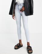 River Island High Rise Skinny Sculpt Jeans In Light Denim-blue