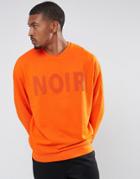 Asos Oversized Sweatshirt With Embroidery - Orange