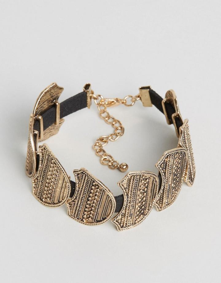 Designb Leaf Detail Bracelet - Gold