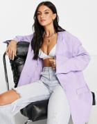 Monki Suit Blazer In Lilac - Part Of A Set-purple