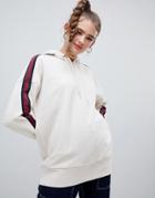 Monki Longline Hoodie In Oat Melange - Beige