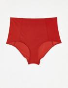 Monki Margie Recycled High Waist Bikini Bottoms In Red