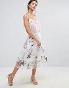 Amy Lynn Prom Skirt In Floral Print - White