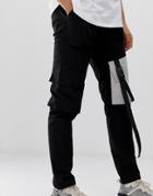 Sixth June Cargo Pants In Black With Contrast Pockets - Black