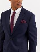 Moss London Tie And Pocket Square Set In Burgundy Floral-red