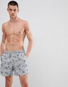 The Endless Summer Swim Shorts With Shell Print - Gray