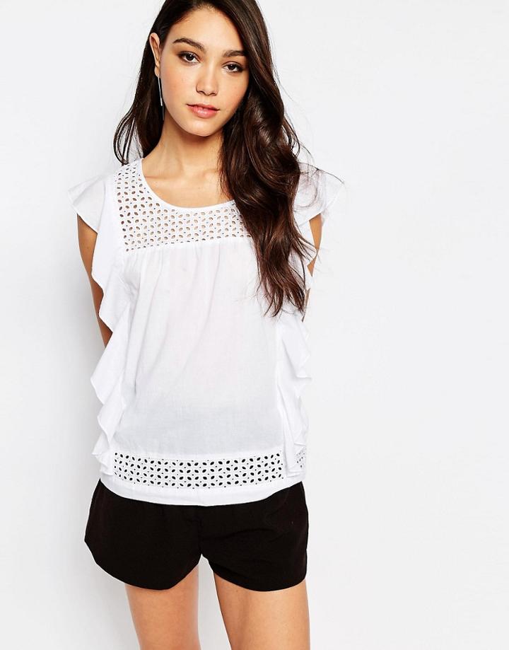 Sisley Frill Blouse - White