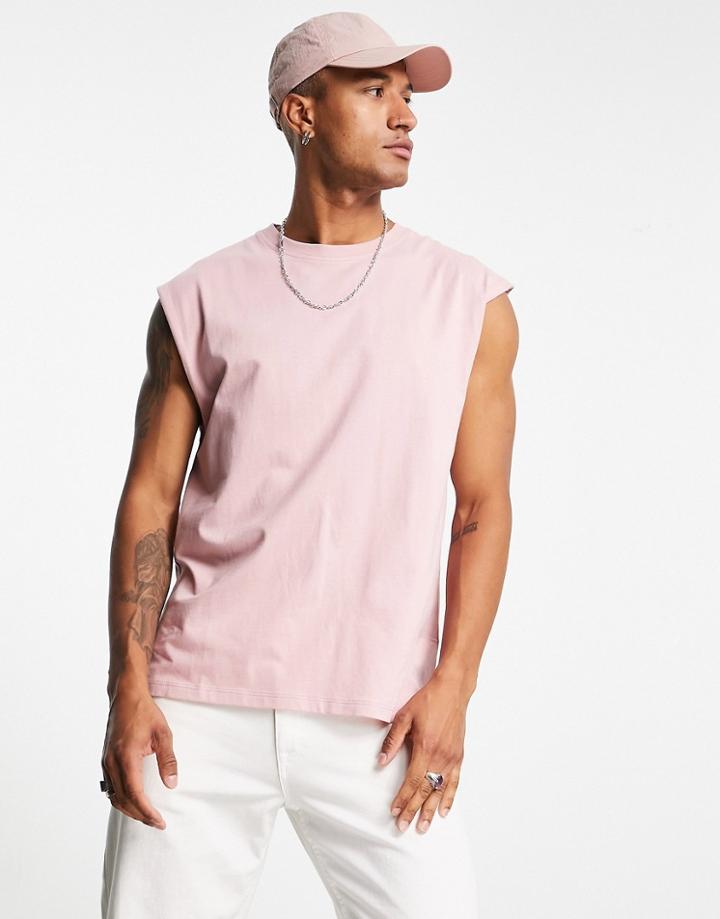 Topman Oversized Fit Organic Tank In Pink