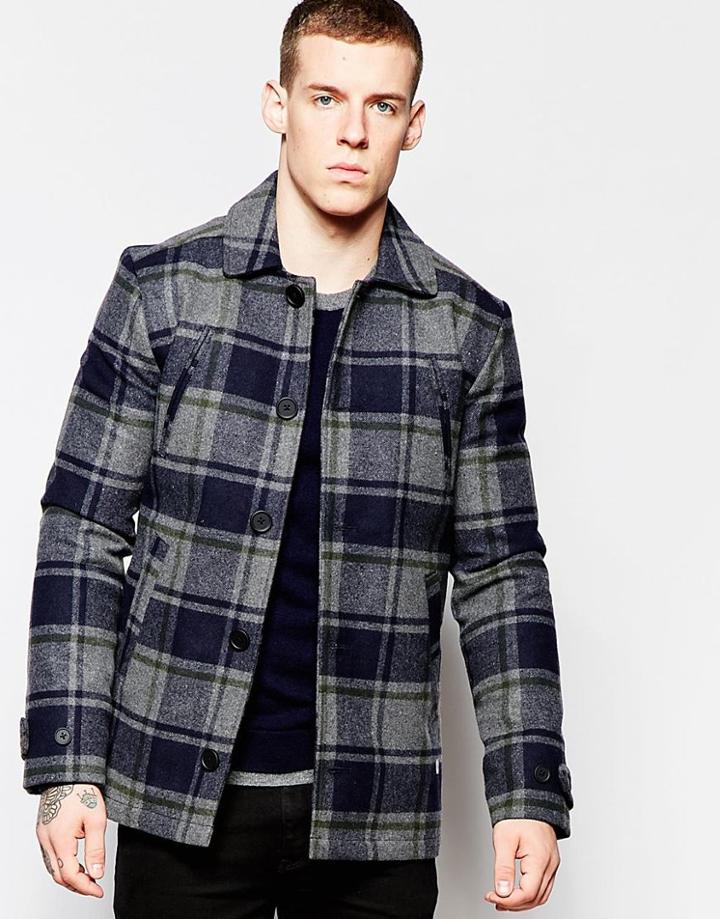 Minimum Large Check Jacket - Gray
